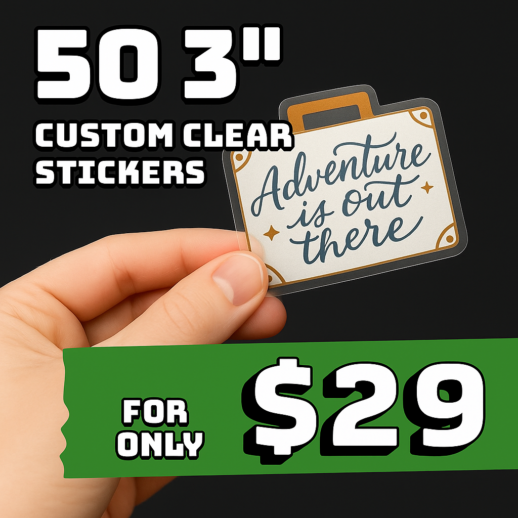 50 3" Clear Stickers