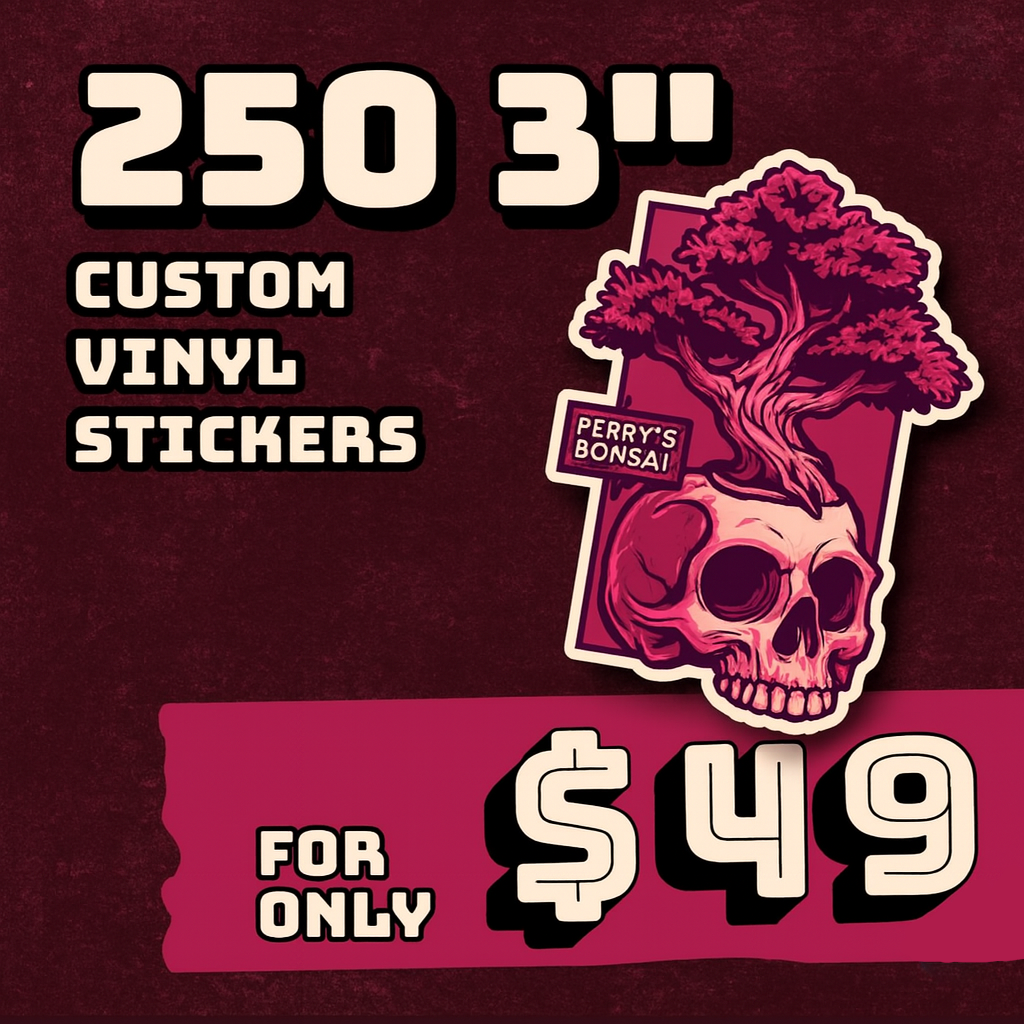 250 3" Custom Vinyl Stickers