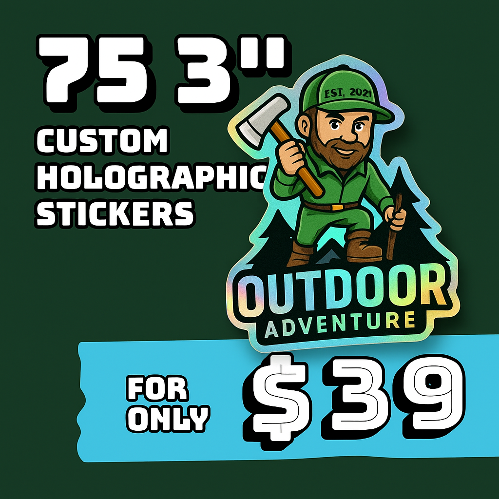 75 3" Holographic Stickers