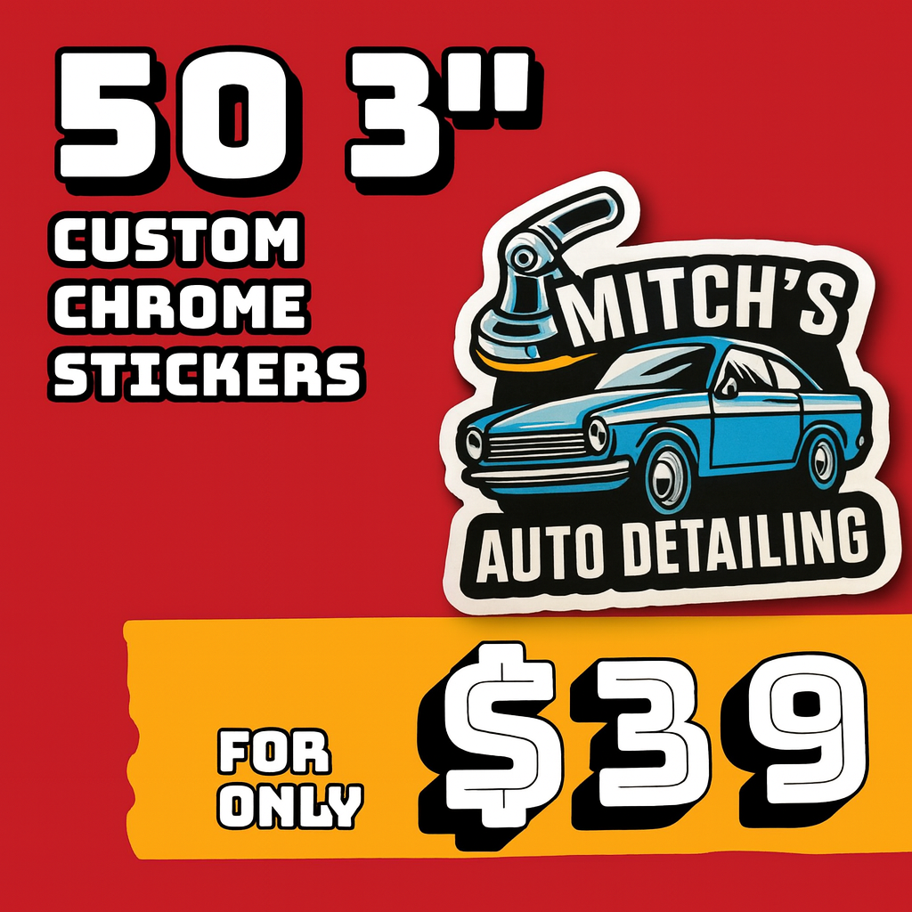 50 3" Chrome Stickers